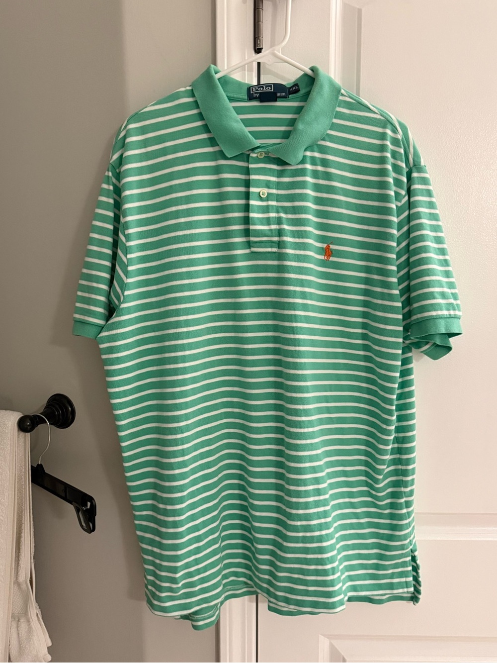 Polo by Ralph Lauren Mint Green & White Striped Polo Shirt